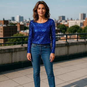 PARTIQUE SEQUIN BLOUSE SIZE 12
